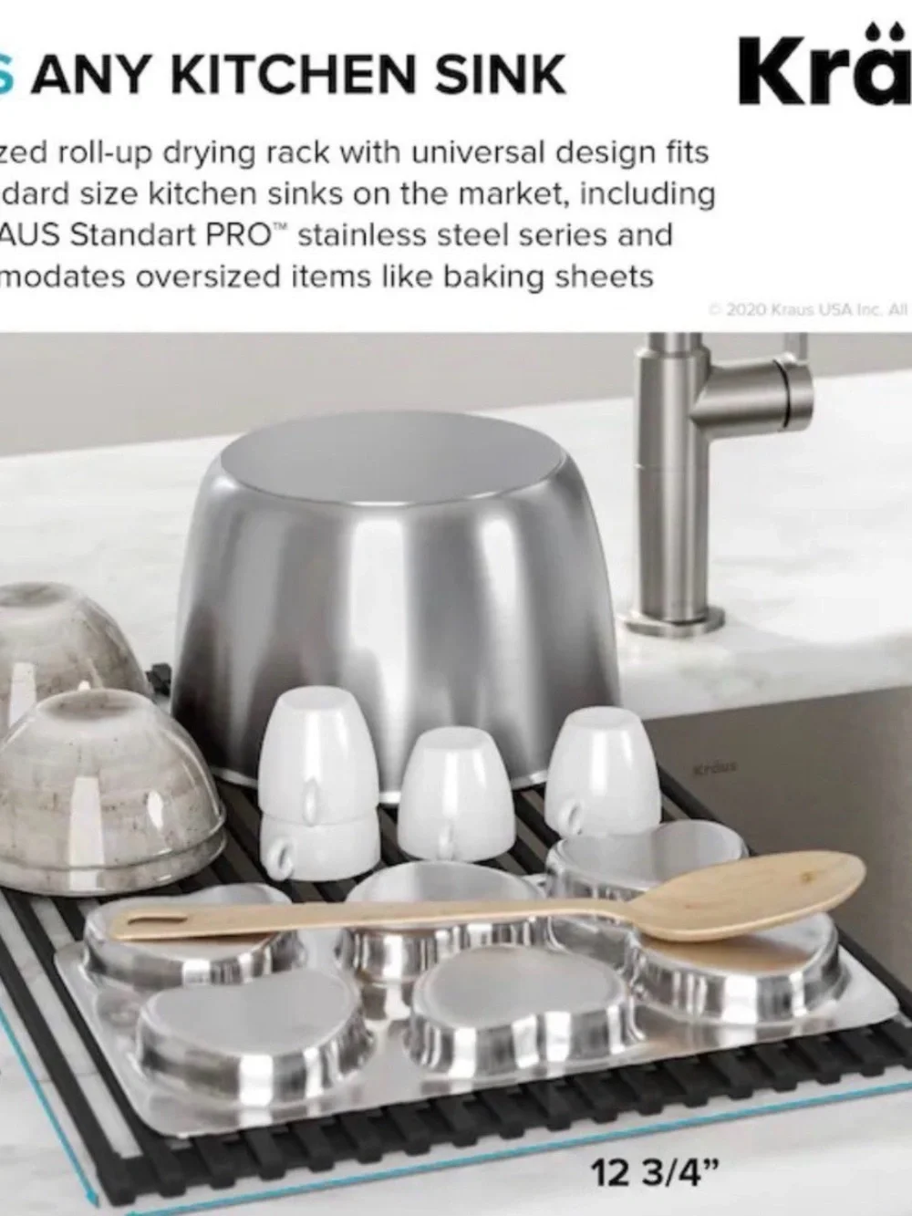 Kraus Over-the-Sink Roll-Up Dish Rack